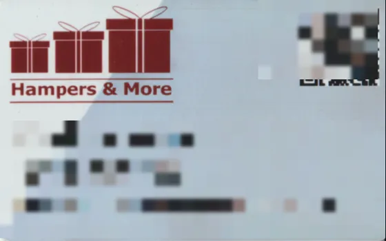 Taplink smart card designed for Hampers & More